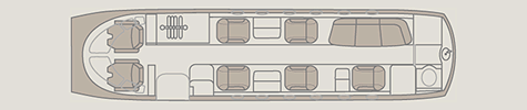 Hawker 800XP Floor Plan